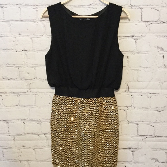 BOOHOO Kim Chiffon and Sequin 2 in 1 Dress sz 8 - Picture 4 of 6